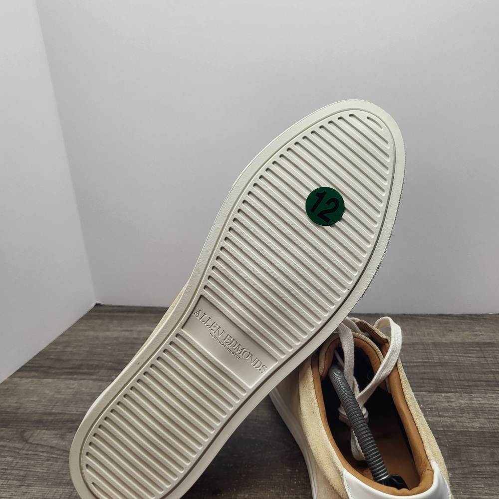 Allen Edmonds CourtSide Sneaker Sand Suede Beige Size 12 D Mens New - Picture 7 of 8
